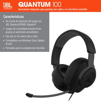  JBL Quantum 100 - Audífonos de diadema con cable para juegos :  Videojuegos