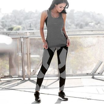 Moda de impresión elástico pantalones de yoga Mujeres de la aptitud de los pantalones de deporte deporte que se ejecuta 
