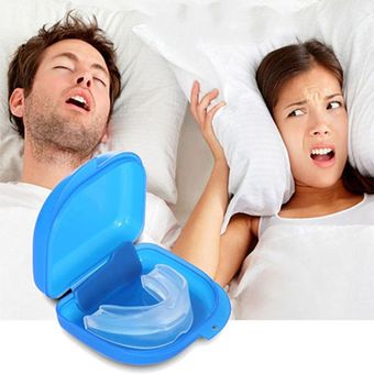 Dientes protector de boca deje de rechinar Lucha contra el ronquido bruxismo con la caja la ayuda del sueño 
