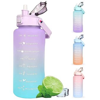 Kit Duo Termo Botella De Agua Motivacional 2 Litros Y 900ml