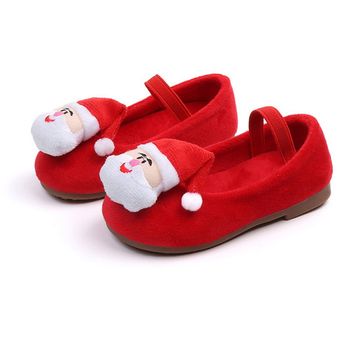 Zapatos de princesa para niños estilo navidad bebé y zapatos de frijol de terciopelo antideslizante 