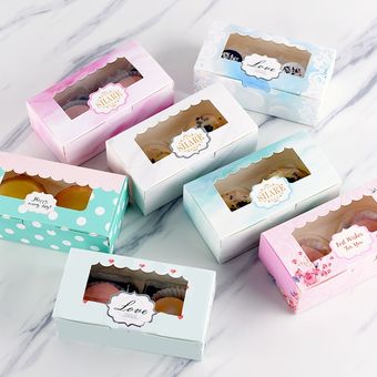 Cajas de papel con ventana para decoración de pasteles y galletas s 