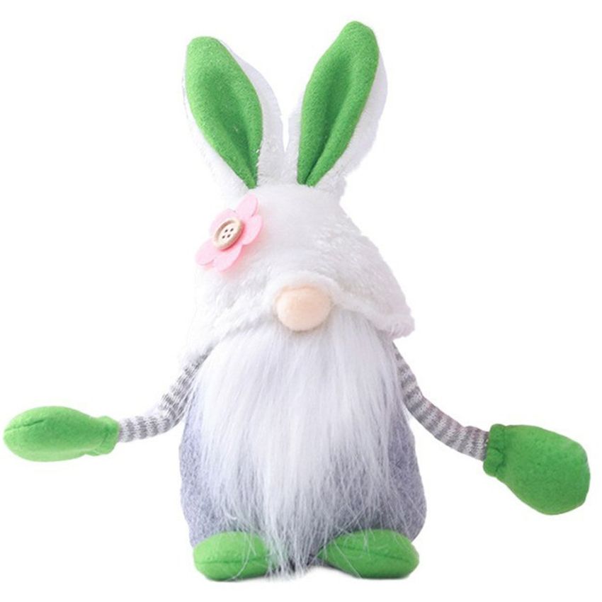 Pascua conejito gnomo primavera gris raya gnomos hechos a mano conejo regalos tomte elf
