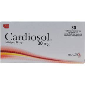 Cardiosol 30 MG Caja por 30 Tabletas.