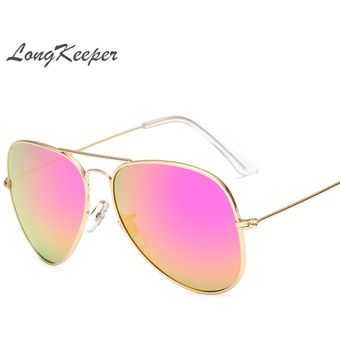 Longkeeper Polarized Sunglasses Women Pink Mirror Pilot Sun 
