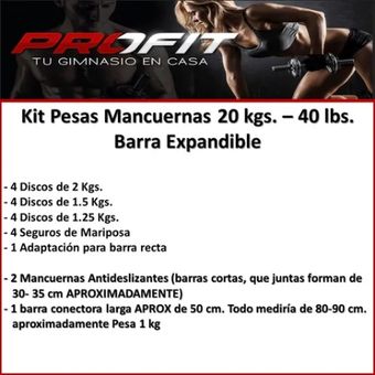 Kit Pesas Mancuernas 50 Kilos - Mundo Tecnológico Express