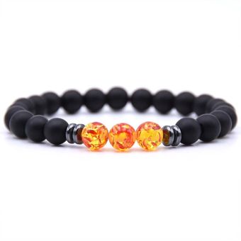 Pulsera De Cuentas Elásticas De Piedra Mate Natural Negra S 