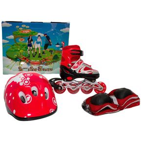 Set Proteccion Niños Patines Scooter Skate Bicicleta NEGRO GENERICO