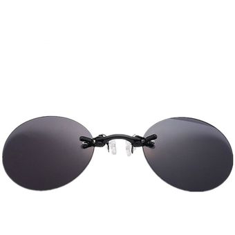 Clip On Nose Sunglasses Men Vintage Mini Round Sun Glasses 
