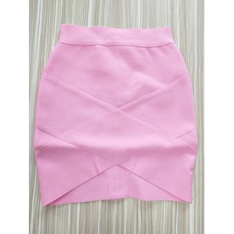 Minifalda ajustada de rayón elástico para mujer faldas de tubo para 