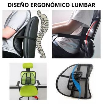 Soporte Lumbar Corrector De Postura Para Espalda Espaldar Para Sillas  GENERICO