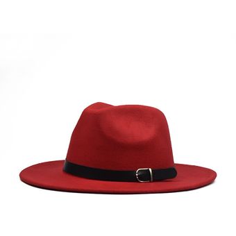 Sombrero Fedora de lana de invierno a la moda para hombre y mujer  s 