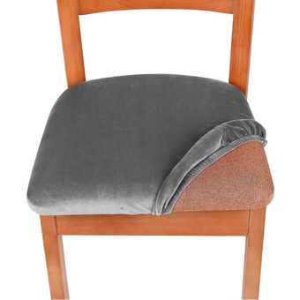 Funda de cojín para taburete de Silla,Color puro,zorro plateado,Simple,antiincrustante,funda para silla de comedor 