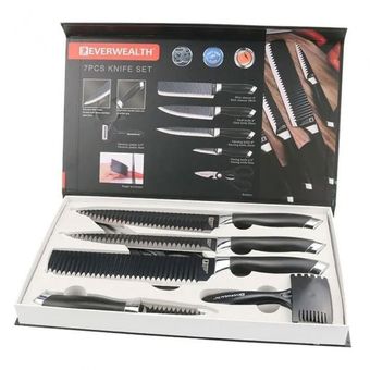 Set Cuchillos 7 Piezas Acero Inoxidable Incluye Pelador