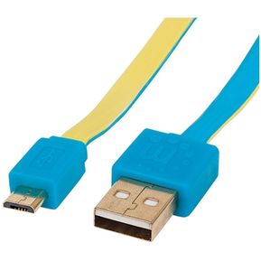 MANHATTAN - CABLE USB V2.0 A-MICRO B 1.8M PLANO AZUL/AMARILL...