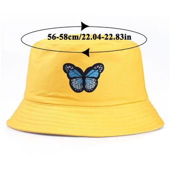 #navy blue Sombrero de pescador con estampado de mariposa para mujer,gorro de pescador con estampa 