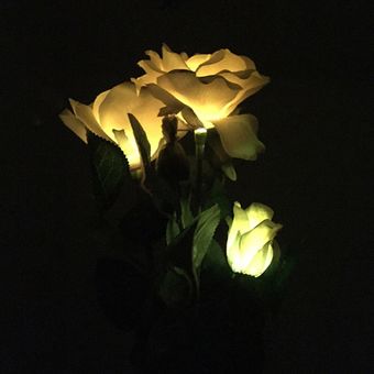 Luz LED de 3 rosas de energía Solar,lámpara impermeable para jardín,patio,camino,parque,césped,ador 