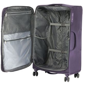Tamaño grande maleta 4 ruedas Equipaje Soft Case Expandible Púrpura Bolsa De Viaje Nuevo 