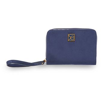 Cartera Cloe para Mujer Mediana en Suede con Maneral Azul Marino