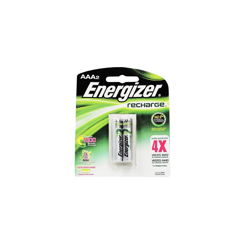 Pila Recargable Energizer AAA con 2 pilas 1.2 Volts