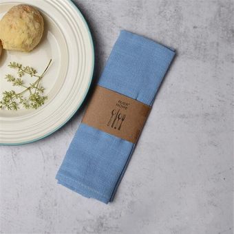 Paño de lino de algodón servilleta de poliéster pañuelo de tela para la cena fiesta de Navidad platos sólidos servilletas Mesa decorativa 