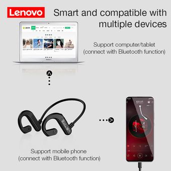 Auriculares inalámbricos Bluetooth LenovoX3 Sports con micrófono Negro 