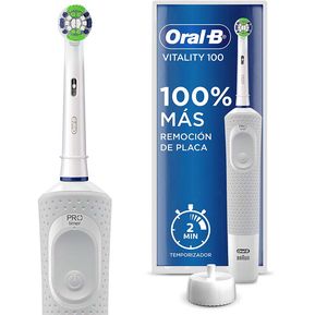 REACONDICIONADO Cepillo eléctrico  Oral-B Pack Pro 600 Cross Action, 2  Cepillos Eléctricos Recargables, Verde y Blanco