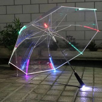 Paraguas cambiante de color luminoso LED transparente 