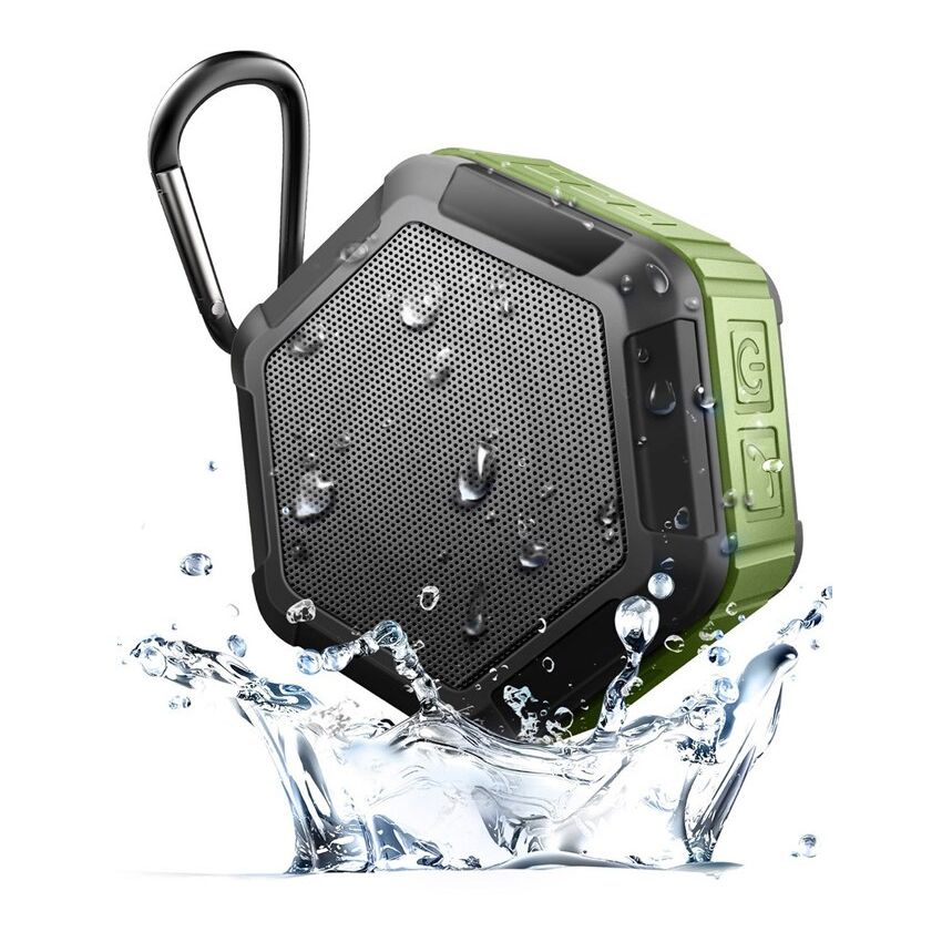 Altavoz Bluetooth PortáTil De Viaje Resistente Al Agua IPX7 Con-Verde