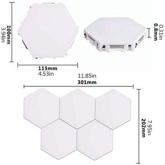 Táctil LED y control remoto Hexagonal CUANTUM Honeycomb Lamp Suplementos de dormitorio Blanco 1pc Reino Unido Enchufe 