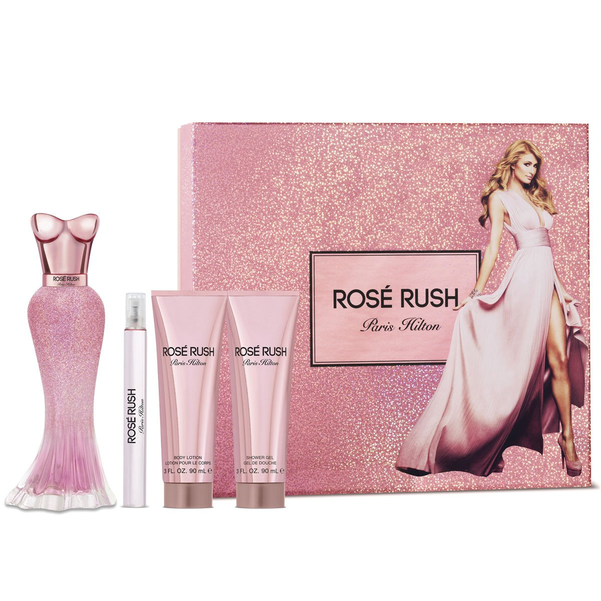 Set 4 pzs Rose Rush by Paris Hilton  100ml Eau de Parfum