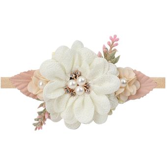 3 estilos recién nacido encaje de perlas artificiales flor 