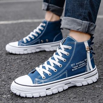 zapatos informales Blue#Zapatillas de lona transpirables para hombre 