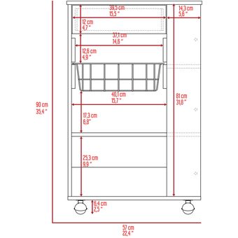 Organizador de cocina de 90cm x 57cm x 37cm modelo Blosson