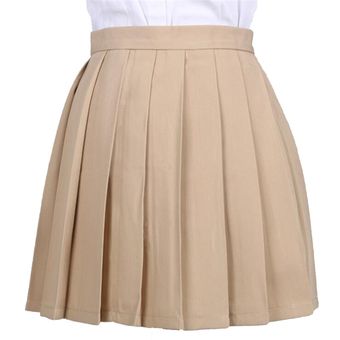 estilo Kaw Falda plisada japonesa para mujer falda de cintura alta 