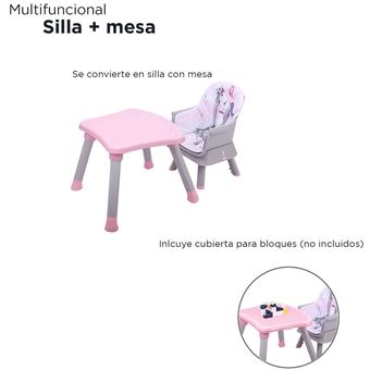 Silla Alta 4 en 1 Grow with me Rosa - D'bebé : Productos para bebé