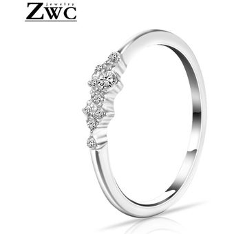 Zwc Personalidad Encanto Cristal Metal Anillo Chica Boda 