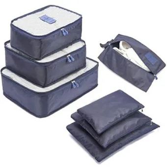 Set X6 Organizador Caja Ropa Accesorios Maleta Equipaje Viaje Gris GENERICO