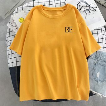estilo coreano Ulzzang Leisure elegante Camisetas holgadas de manga corta para mujer ropa de talla grande 3XL con letras estampadas combina con todo 
