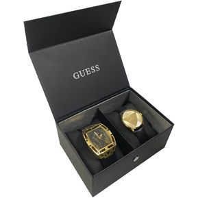 Kit de Relojes Dama y Caballero marca Guess Negro con Dorado