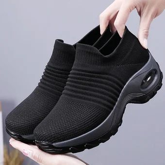 Zapatillas de mujer mecedoras para caminar Negro 