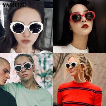 Yameize Nirvana Kurt Cobain Glasses Oval Sunglasses Ladies 