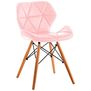 Silla Para comedor Gongga Acolchada Cuero Color Rosada
