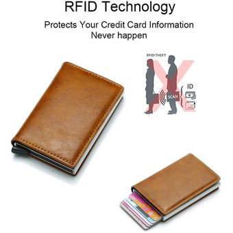 marca Rfid billeteras de fibra de carbono para hombre Negro Mágico 