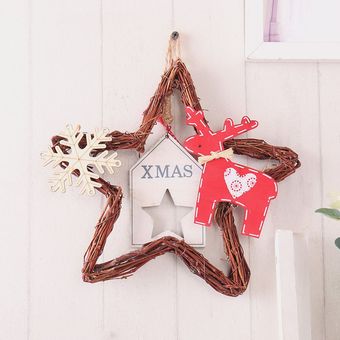 20 luces LED Navidad Hecho a mano en Vines Rattan Guirnaldas Cinco puntas Estrellas 