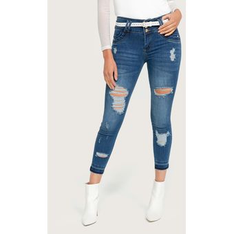 Jeans Mossimo Casual Oto o Invierno en Algod n para Mujer Az