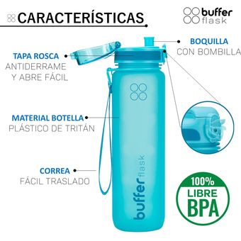 Botella Agua 1l Botilito Buffer Deporte Ciclismo Gimnasio