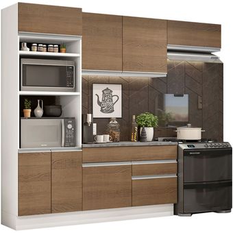 Armario De Cocina Completo 270cm Glamy Madesa 15 Color Blanco