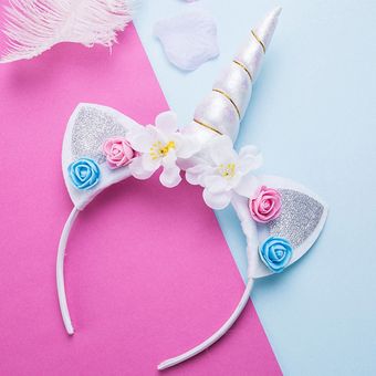 Estilo 2 Diadema de Unicornio con Banda de Birthday Girl para Materiales de Fiesta de Cumpleaños de Niñas 