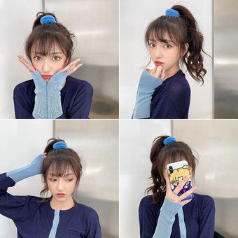 Cinta elástica de goma para el cabello para niña y mujer adorno de cuerda tocado cinta para el pelo Color sólido coreano accesorios para el cabello 